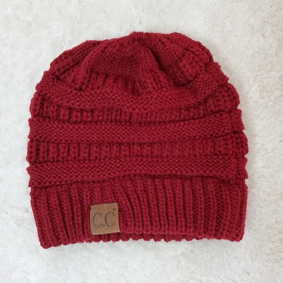 KNITTED PONYTAIL TOQUE