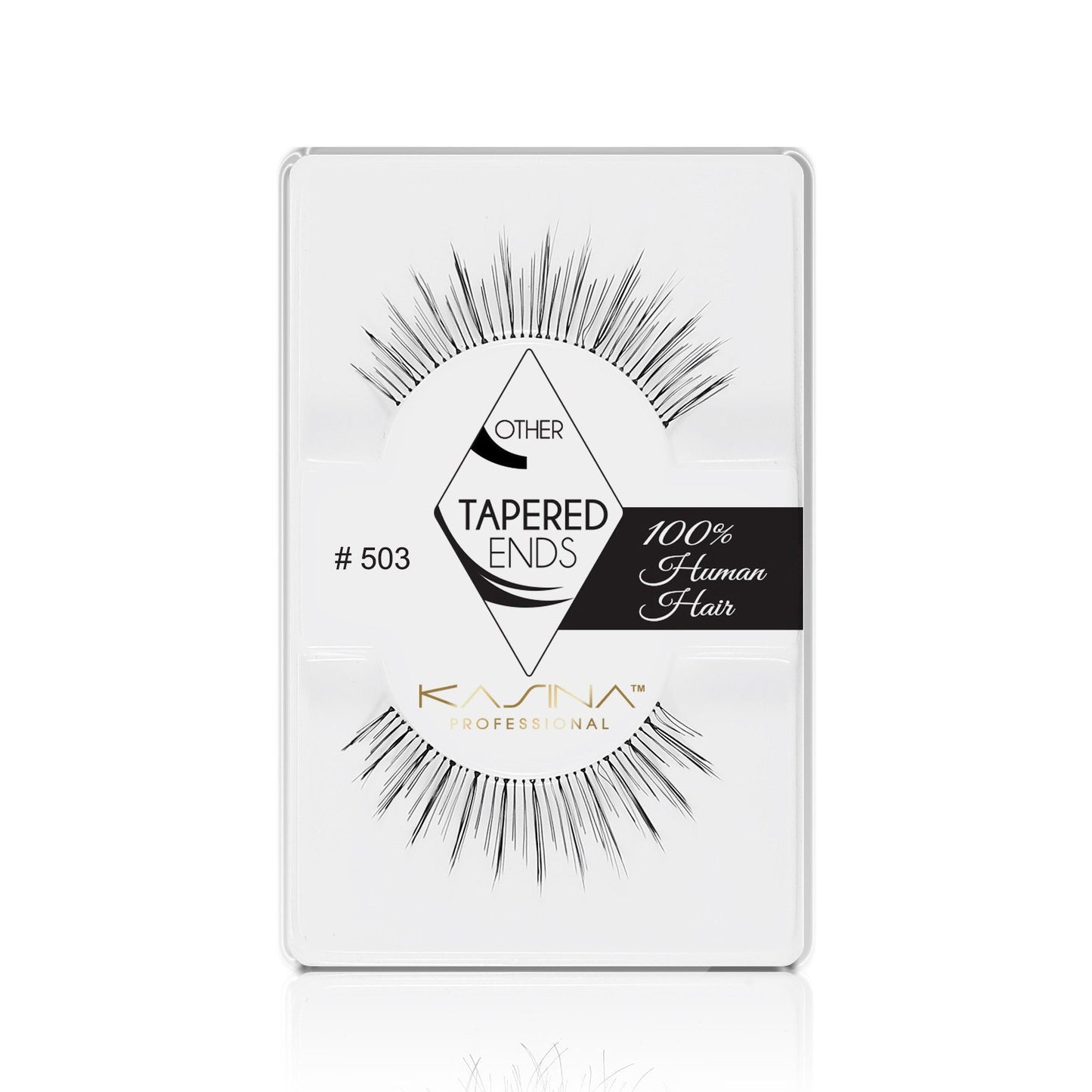 KASINA EYELASHES Professional Band Lashes - "Natural-Glamour" Style Hand-woven from 100% Human Hair - For Natural Look and Feel Closely knotted, Varying lengths - Uniform, Curled, Spiked Look Tapered Ends - for Seamless Blending with your Natural lashes Full Length / Subtle to Moderate Volume Recommended for Small, Round, or Almond-shaped Eyes Suitable for Daily Wear or Special Occasions Black
