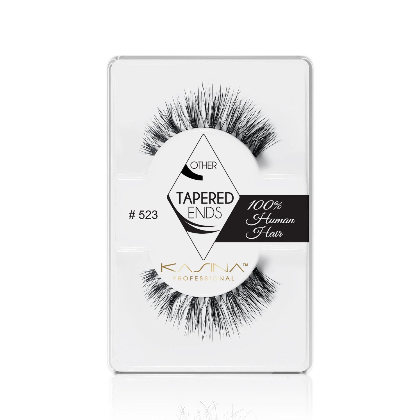 KASINA EYELASHES Professional Band Lashes - "Glamorous-Dramatic" Style Handmade from 100% Human Hair - for Natural Look and Feel "Wispie" Design - Criss-cross Pattern Lashes, with Subtle Graduated Outer Flare Tapered Ends - for Seamless Blending with your Natural lashes Full to Extreme Length / Full Volume Perfect for All Lash Shapes, Especially Round Great for Special Occasions - for that Eye-catching Look Black