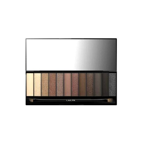Cailyn Eye shadow pallette 12 Shades Highly pigmented Flatters all eye colors and skin tones Contour - Define - Highlight Minimal to Dramatic effect Velvety soft to Metallic shades Sleek case - double ended brush - mirror