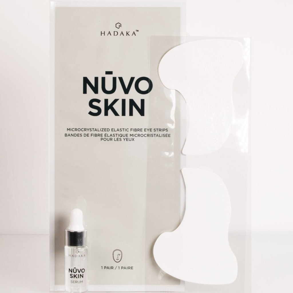 HADAKA. NŪVO SKIN Microcrystallized Elastic Fibre Eye Strips and Serum.