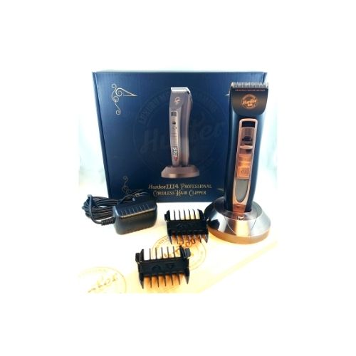 Hunter 1114 Clipper Cordless, Electric vintage style clipper 2 double sided guards Lubricating oil Cleaning Brush