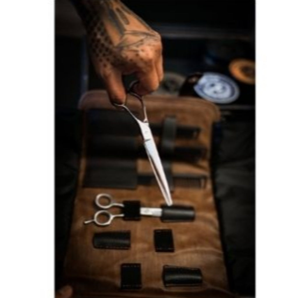 HUNTER 1114 Vintage Style Accessory Travel Pouch 3 shear compartments 3 comb slots Zipper section