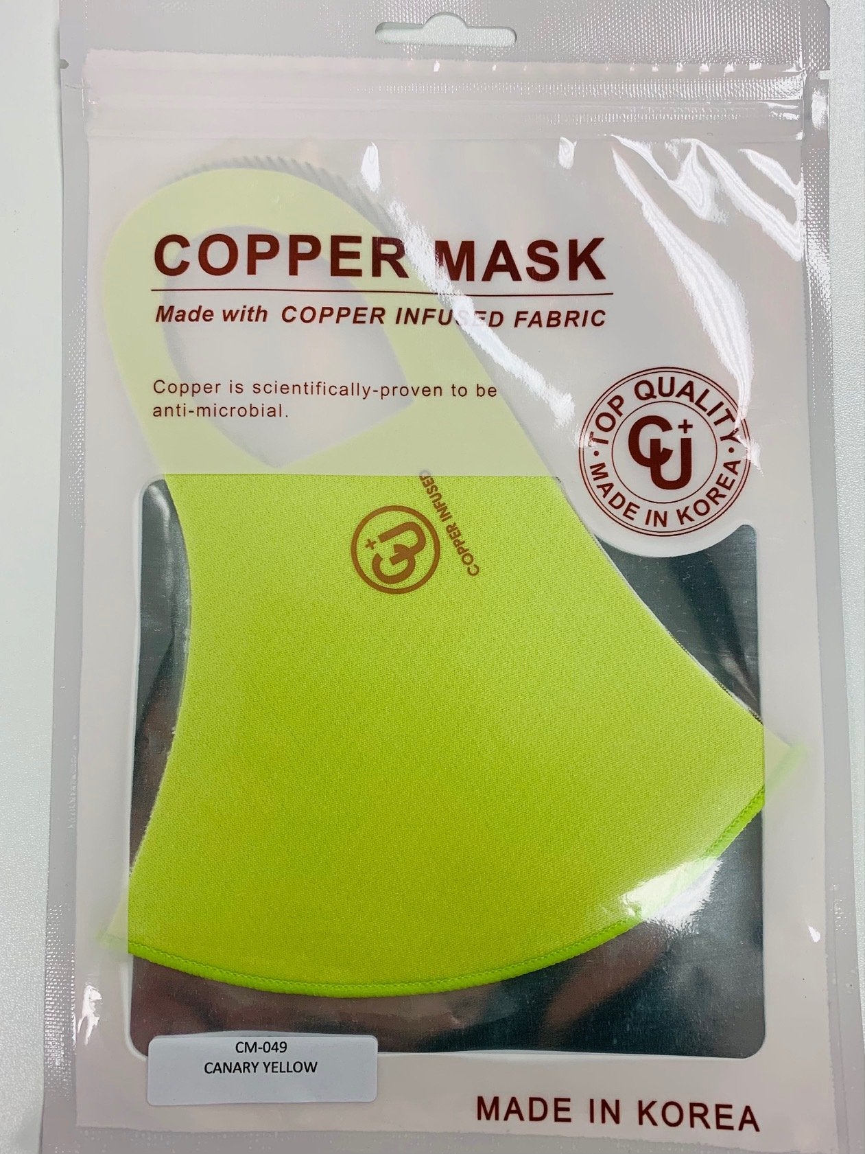 Copper infused fabric Copper is scientifically proven to be anti-microbial Top Quality Uv protection Antibacterial Cooling Reusable, washable Deodorization V fitting Hand wash with warm water & air dry. Do not machine wash.
