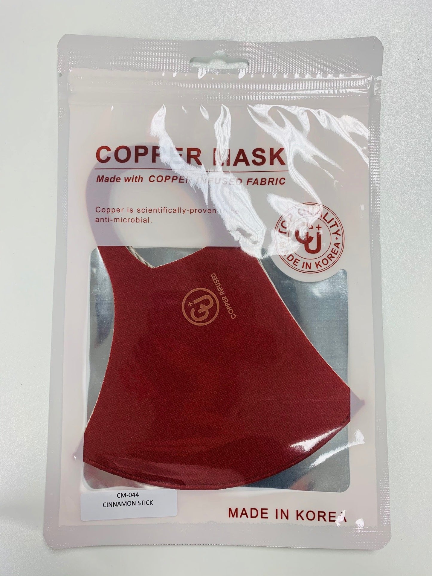 Copper infused fabric Copper is scientifically proven to be anti-microbial Top Quality Uv protection Antibacterial Cooling Reusable, washable Deodorization V fitting Hand wash with warm water & air dry. Do not machine wash.