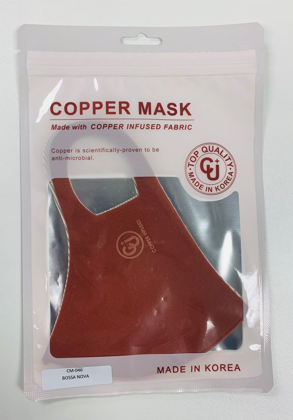 Copper infused fabric Copper is scientifically proven to be anti-microbial Top Quality Uv protection Antibacterial Cooling Reusable, washable Deodorization V fitting Hand wash with warm water & air dry. Do not machine wash.à