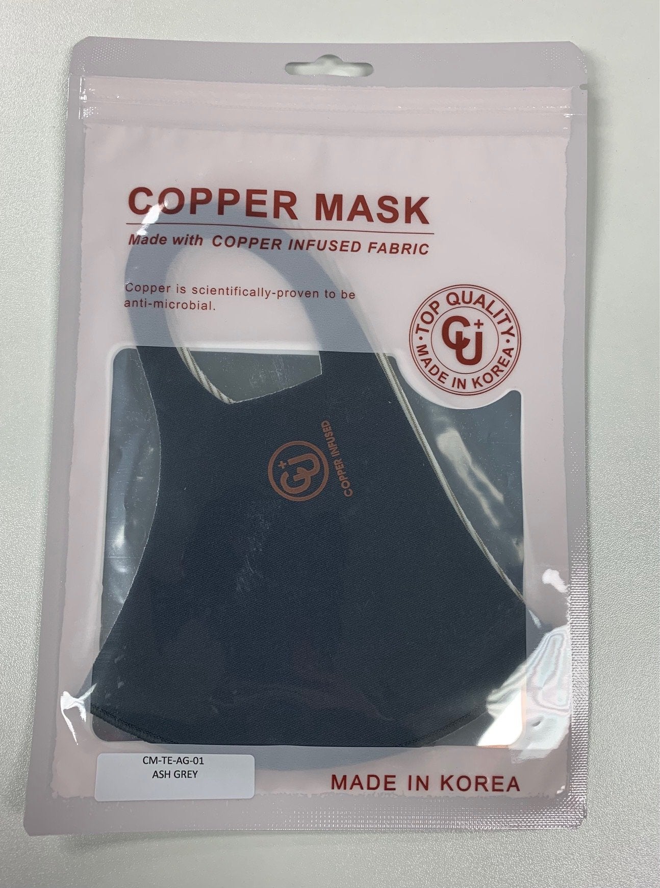 Copper infused fabric Copper is scientifically proven to be anti-microbial Top Quality Uv protection Antibacterial Cooling Reusable, washable Deodorization V fitting Hand wash with warm water & air dry. Do not machine wash.