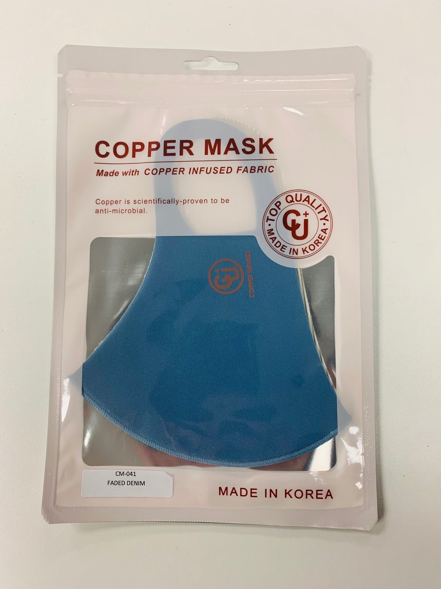 Copper infused fabric Copper is scientifically proven to be anti-microbial Top Quality Uv protection Antibacterial Cooling Reusable, washable Deodorization V fitting Hand wash with warm water & air dry. Do not machine wash.