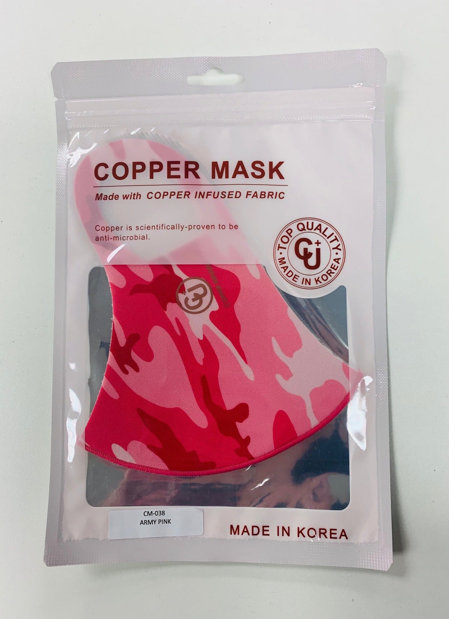Copper infused fabric Copper is scientifically proven to be anti-microbial Top Quality Uv protection Antibacterial Cooling Reusable, washable Deodorization V fitting Hand wash with warm water & air dry. Do not machine wash.