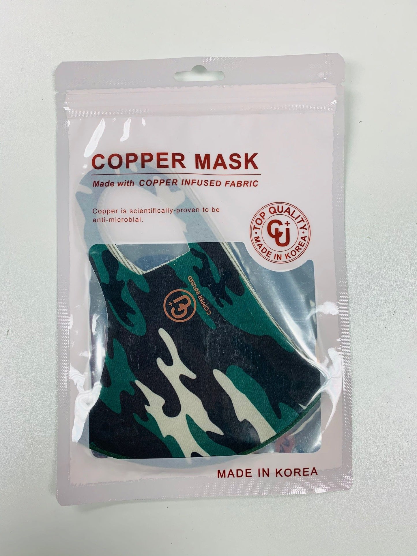 Copper infused fabric Copper is scientifically proven to be anti-microbial Top Quality Uv protection Antibacterial Cooling Reusable, washable Deodorization V fitting Hand wash with warm water & air dry. Do not machine wash.