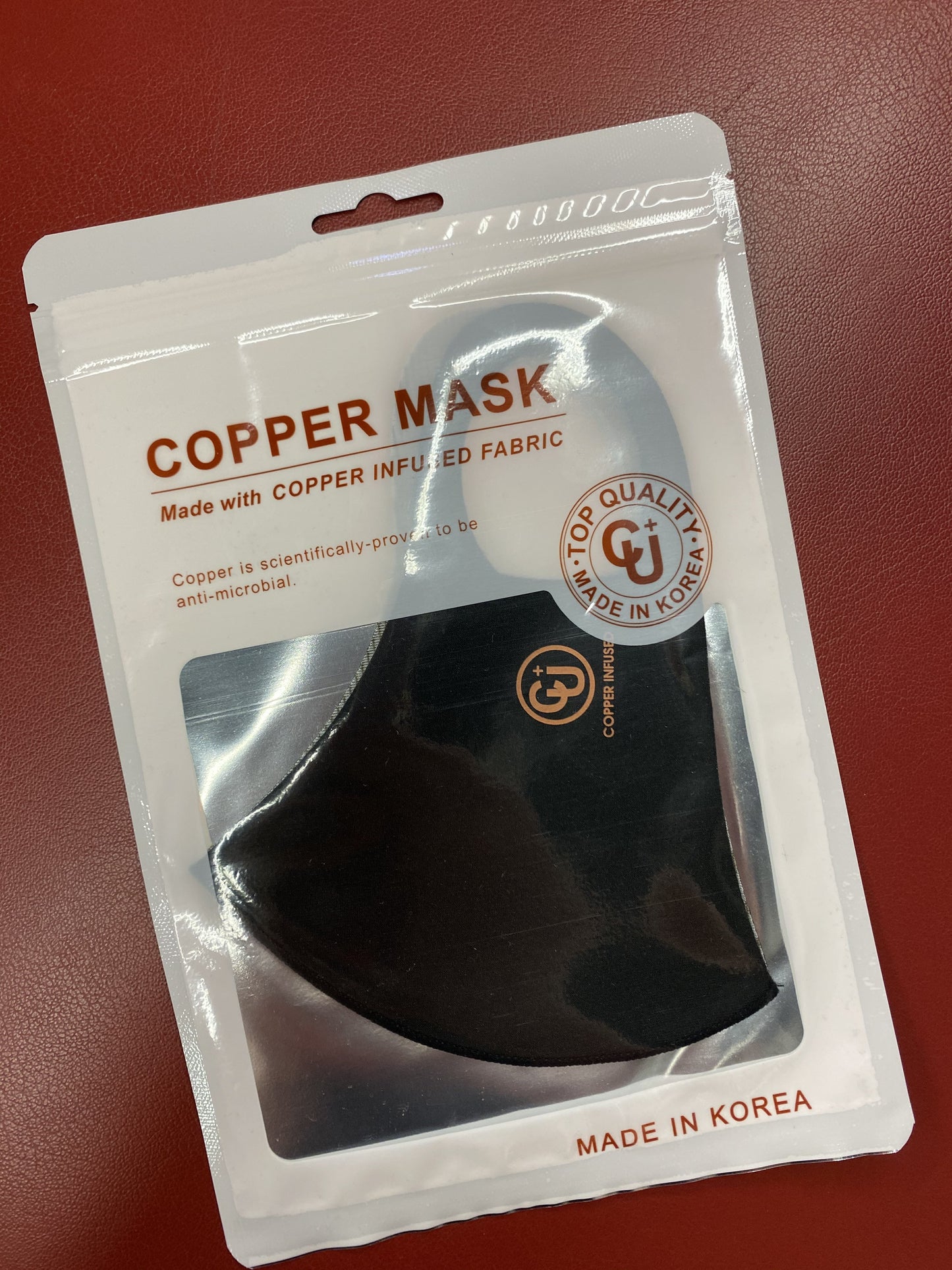 Copper infused fabric Copper is scientifically proven to be anti-microbial Top Quality Uv protection Antibacterial Cooling Reusable, washable Deodorization V fitting Hand wash with warm water & air dry. Do not machine wash.