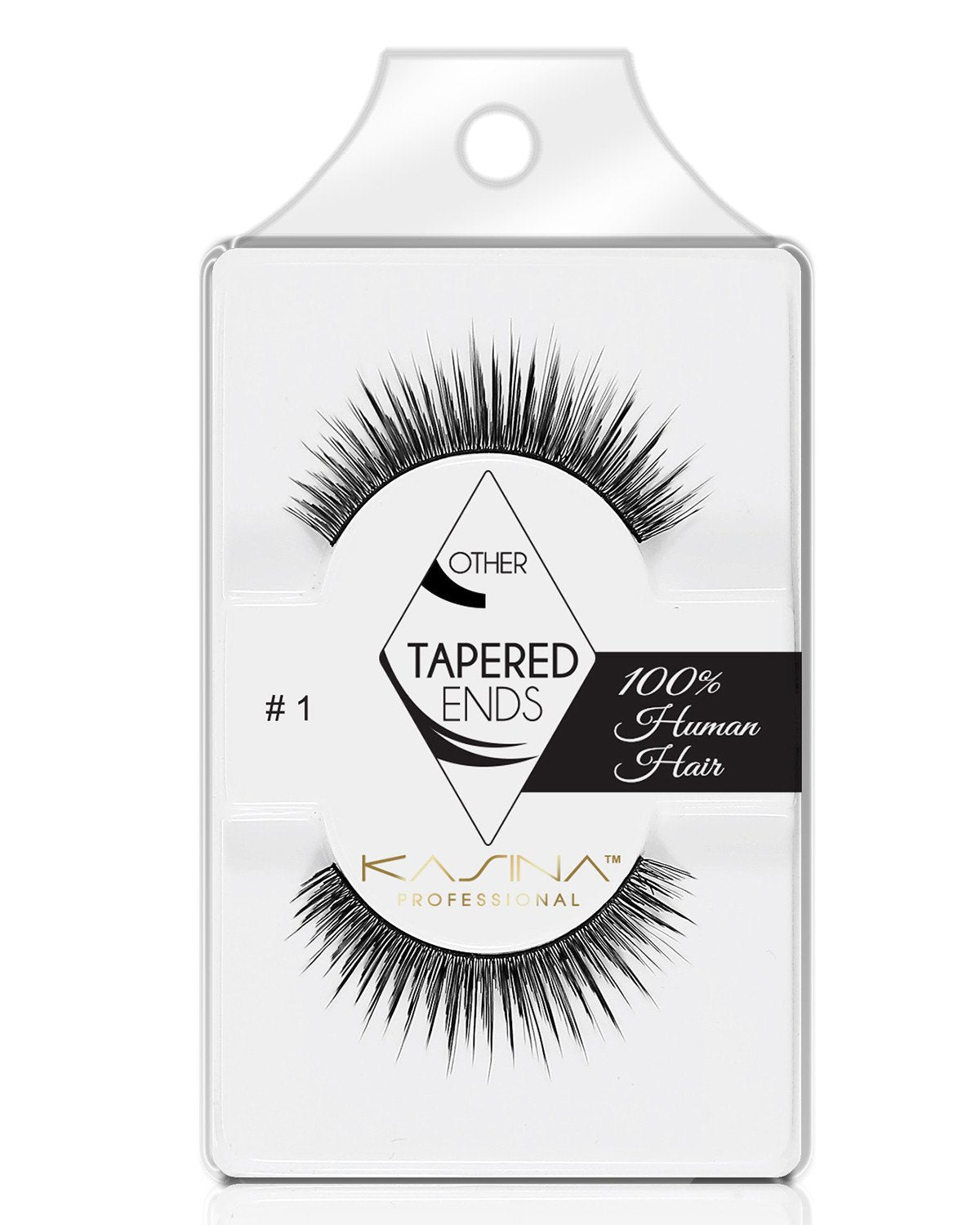 KASINA EYELASHES Professional Band Lashes - "Natural-Glamour" Style Handmade from 100% Human Hair - for Natural Look and Feel Tapered Ends - for Seamless Blending with your Natural lashes