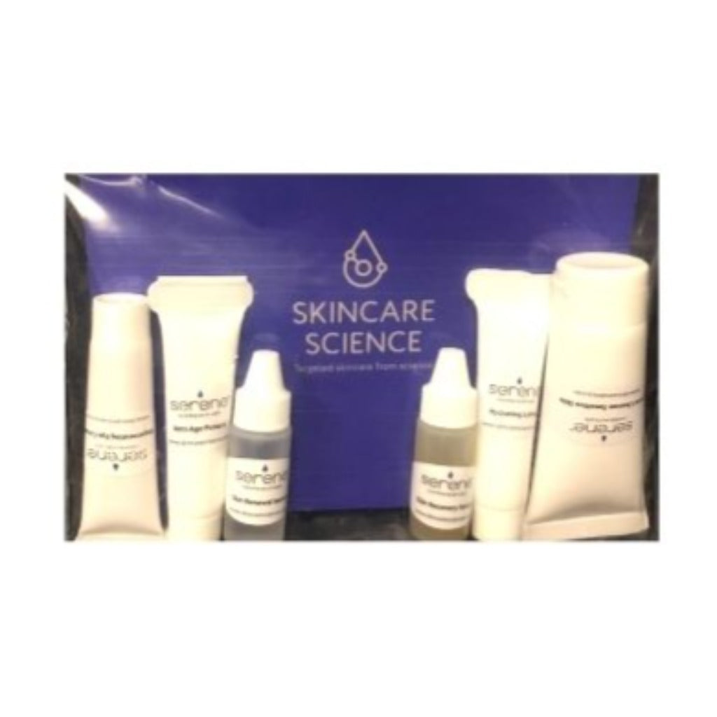 SERENE POST PEEL KIT (SENSITIVE SKIN) Kit contains: Facial Cleanser Sensitive skin, Skin Renewal Serum, Regenerating Eye cream, Skin Recovery Serum, Hydrating lotion, Anti-age Protect For Sensitive or Sensitized skin Post procedure care Tyrosinase inhibition and hydration is critical post procedure
