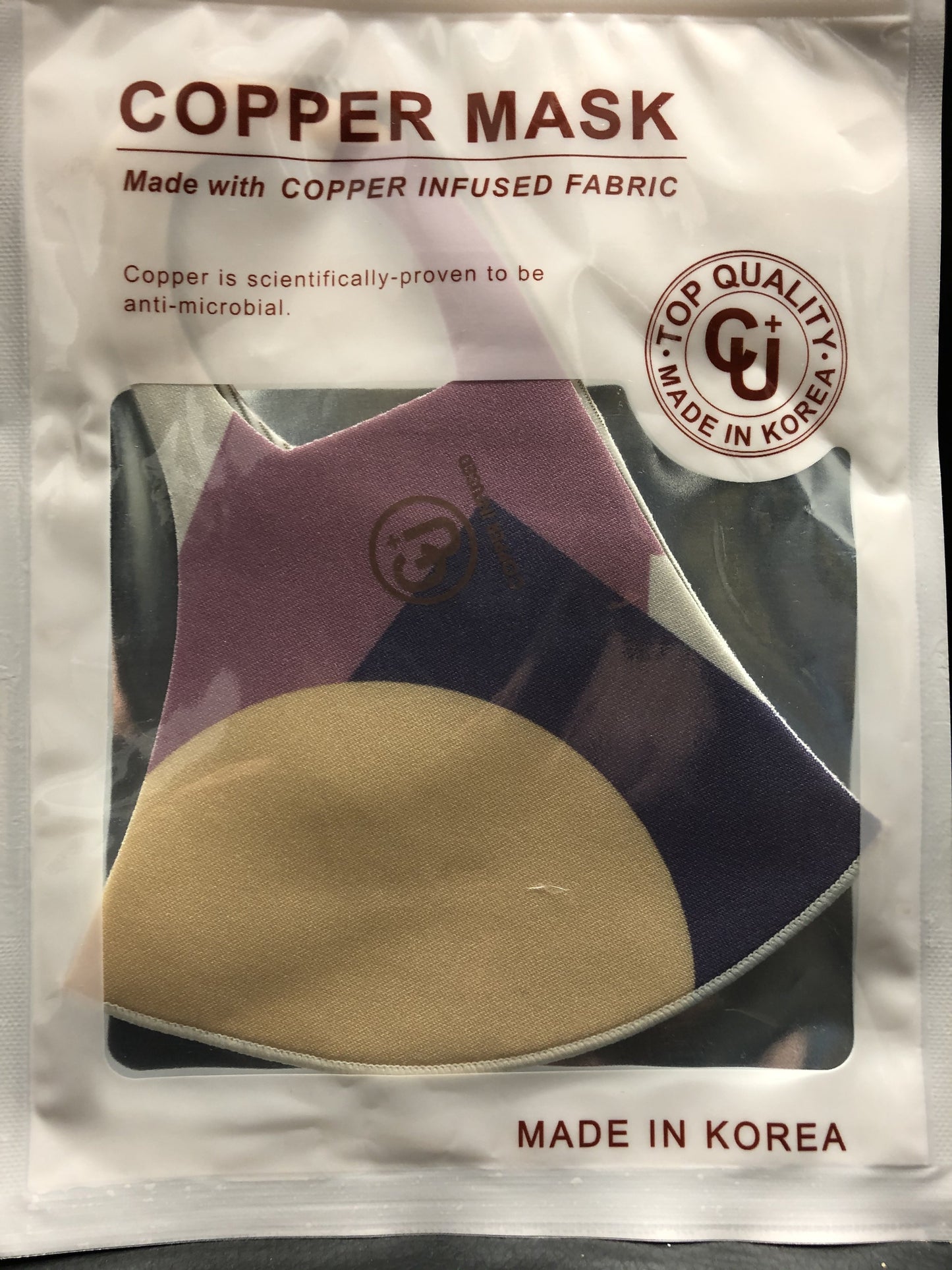 Copper infused fabric Copper is scientifically proven to be anti-microbial Top Quality Uv protection Antibacterial Cooling Reusable, washable Deodorization V fitting Hand wash with warm water & air dry. Do not machine wash.