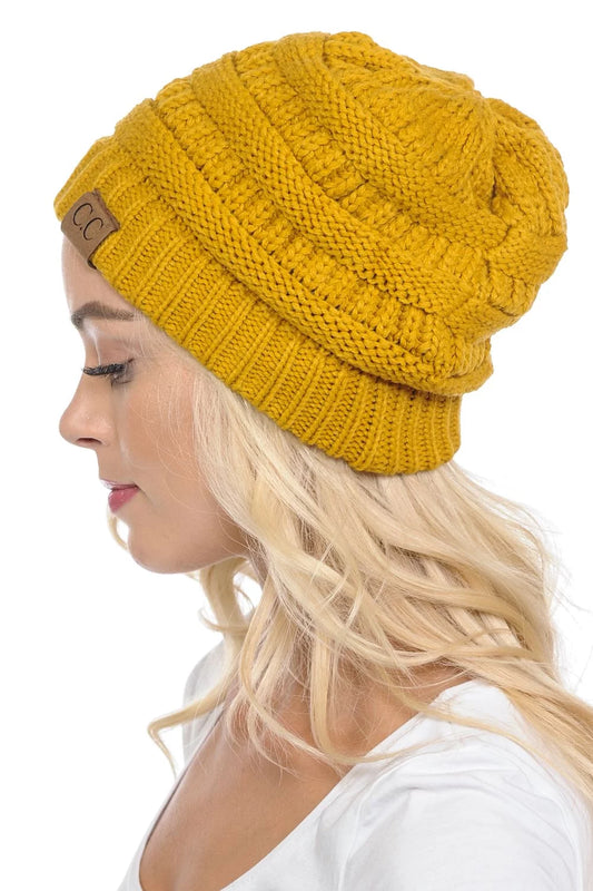 KNITTED PONYTAIL TOQUE