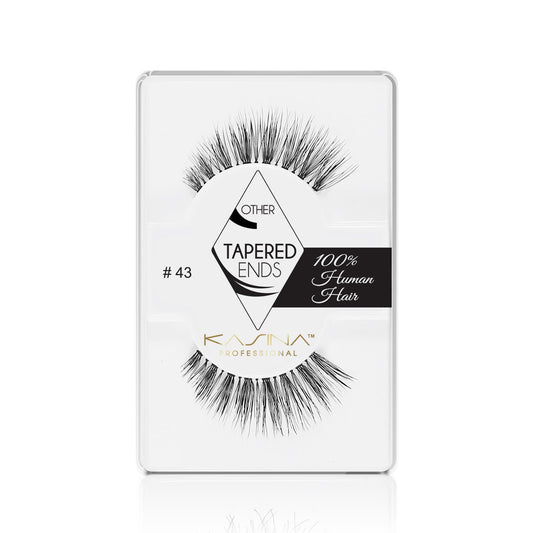  KASINA EYELASHES Professional Band Lashes - "Natural-Glamour" Style  Hand-woven from 100% Human Hair - for Natural Look and Feel Natural Wispies - Graduated Full Length - shorter length at the inner corners -longer and fuller at the outer edges Natural, Dramatic, Lush and Dense Invisible Band Full Length / Full Volume Recommended for Large or Deep-set Eyes For Performance Wear or Special Occasions - Great for Attracting Attention! Black